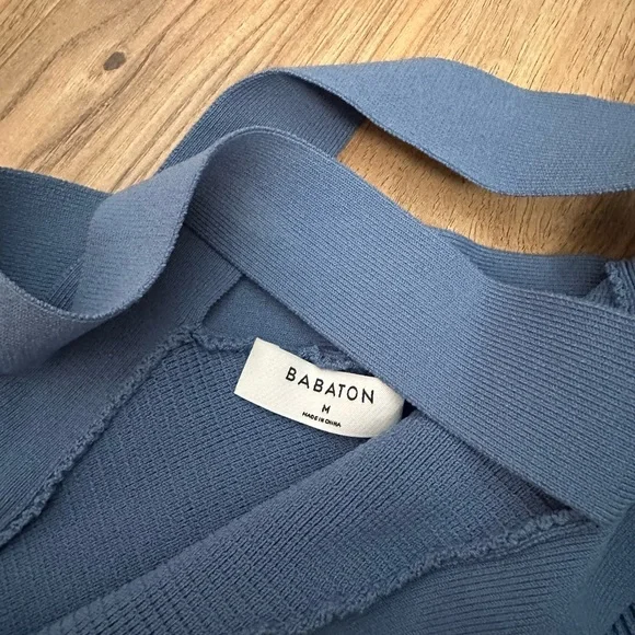 Blue Ribbed Women's Top - Picture 3 of 3